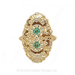 GS082 E - 14 Karat Gold Emerald Slide 